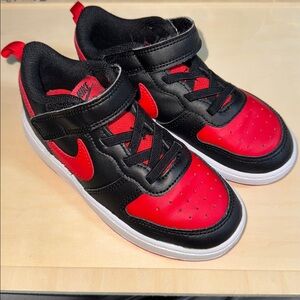 Boys Red and Black Nike Dunks